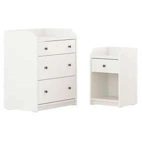 IKEA HAUGA ХАУГА, комплект мебели для спальни,2 предм, белый 794.833.83 фото