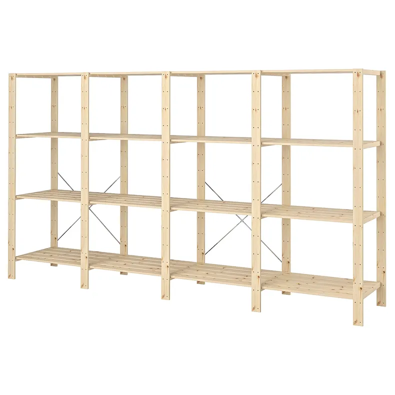 IKEA HEJNE ХЕЙНЕ, 4 секции / полки, мягкая дрель, 307x50x171 см 490.469.78 фото №1