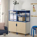 IKEA PLATSA ПЛАТСА, открытая комбинация с 2 дверями, белый Калбоден / синий, 120x42x133 см 595.229.22 фото thumb №3