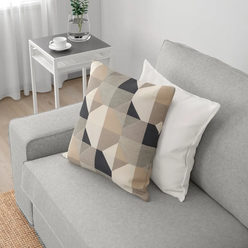 IKEA KIVIK КИВИК, 4-местный угловой диван, Талмира белая/черная 094.847.29 фото №2