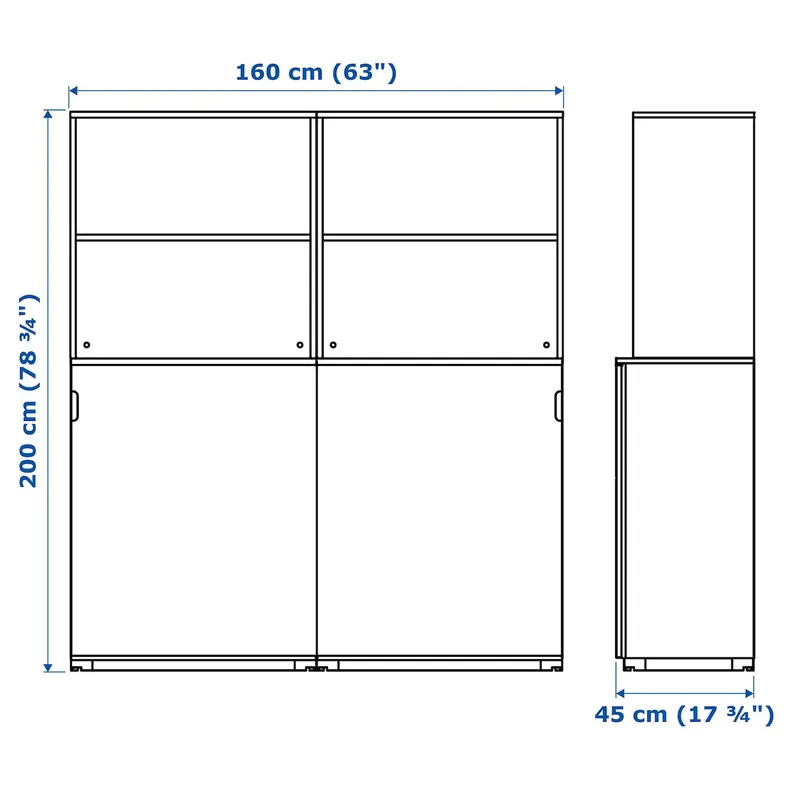 IKEA GALANT ГАЛАНТ, комбинация для хран с раздв дверц, белый, 160x200 см 792.853.02 фото №6