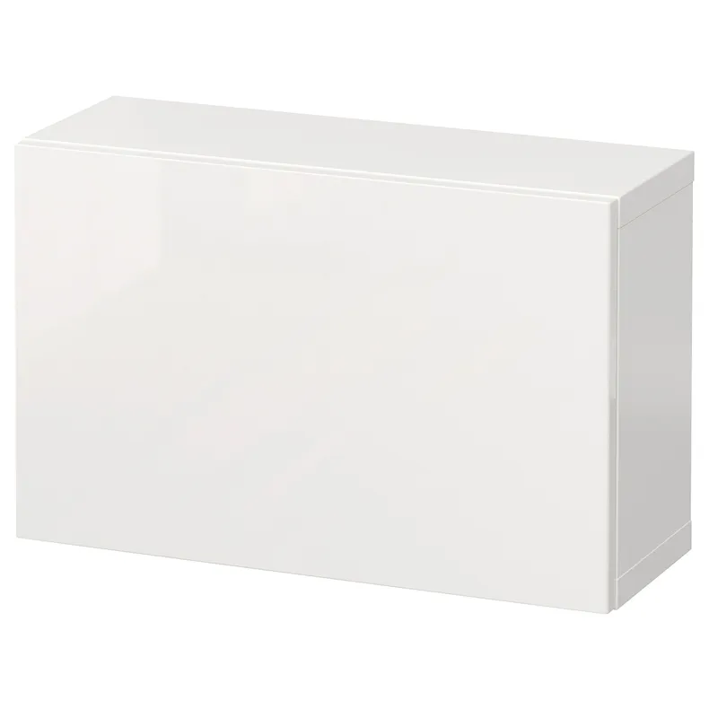 IKEA BESTÅ БЕСТО, комбинация настенных шкафов, белый / Сельсвикен глянцевый / белый, 60x22x38 см 594.292.26 фото №1