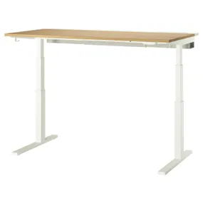 IKEA MITTZON МІТТЗОН, стіл регульований, електричний okl дуб/білий, 160x80 см 995.302.65 фото