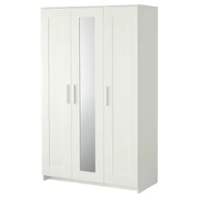 IKEA BRIMNES БРІМНЕС, гардероб із 3 дверцятами, білий, 117x190 см 404.079.22 фото
