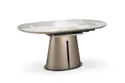 Раскладной стол HALMAR ROBINSON 160-200х90 см, бежевый мрамор / капучино / черный фото thumb №1