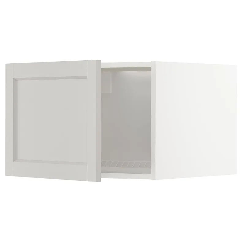 IKEA METOD МЕТОД, верхня шафа для холодильн / мороз кам, білий / світло-сірий Lerhyttan, 60x40 см 994.621.53 фото №1