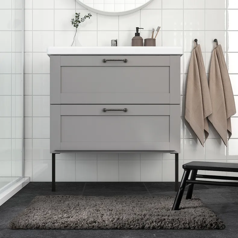 IKEA ALMTJÄRN АЛЬМТЬЕРН, коврик для ванной, бежевый, 60x90 см 404.894.23 фото №4