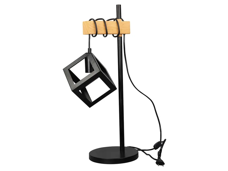 BRW Металлическая настольная лампа Sweden бежевого и черного цвета 093057 фото №1