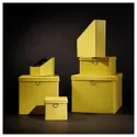 IKEA NIMM НІММ, коробка для зберігання з кришкою, жовтий, 16.5x16.5x15 см 605.959.41 фото thumb №5