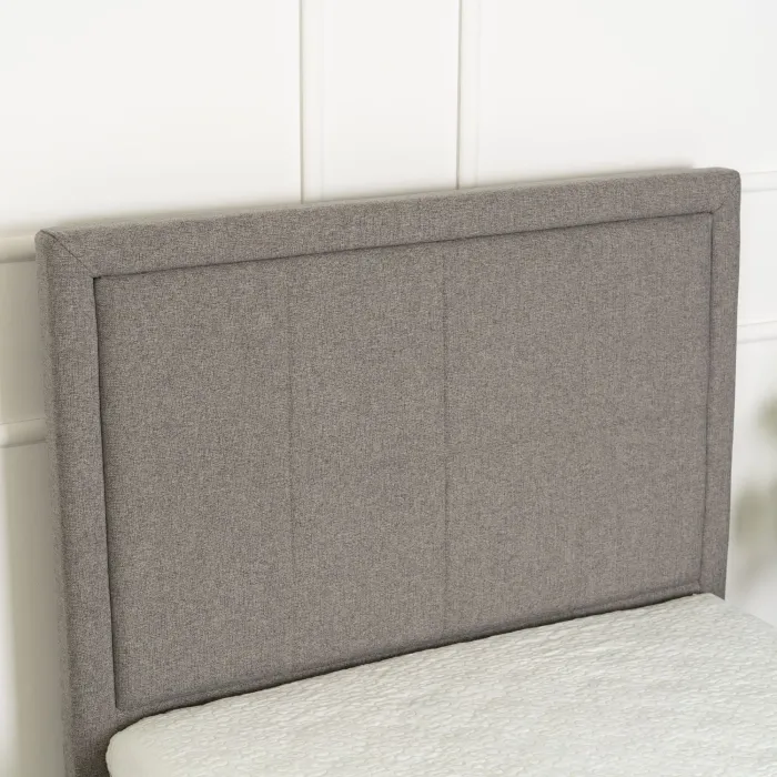 Кровать односпальная бархатная MEBEL ELITE ELIF Velvet, 90x200 см с дополнительным спальным местом, серый фото №5