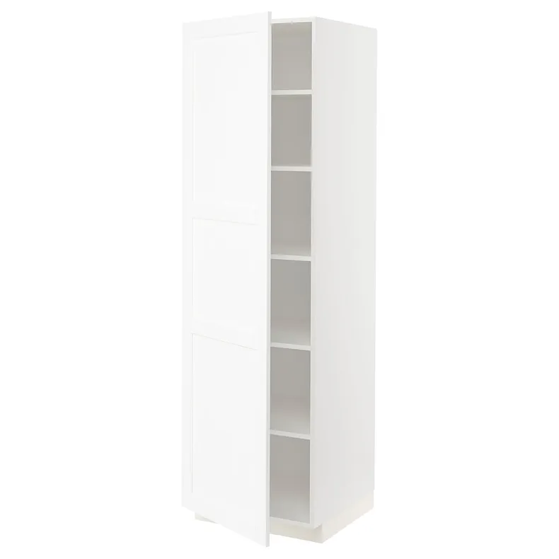 IKEA METOD МЕТОД, высокий шкаф с полками, белый Энкёпинг / белая имитация дерева, 60x60x200 см 794.735.10 фото №1