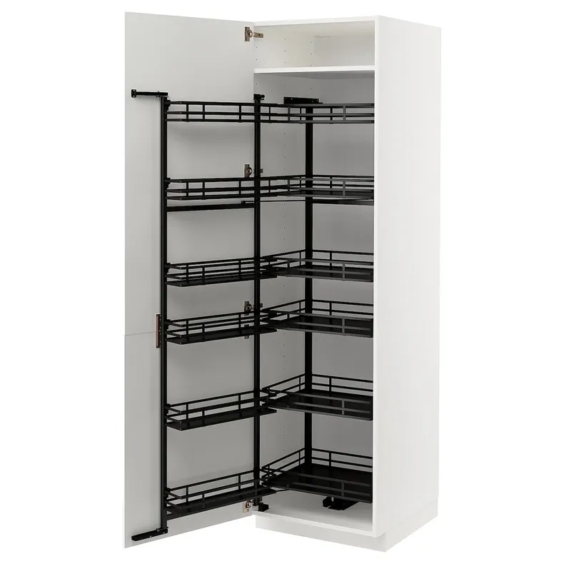 IKEA METOD МЕТОД, высокий шкаф с выдвижным модулем, белый / Рингхульт белый, 60x60x200 см 294.720.18 фото №1