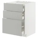 IKEA METOD МЕТОД / MAXIMERA МАКСИМЕРА, шкаф д / варочной панели / 3фасада / 3ящ, белый / светло-серый, 60x60 см 695.385.50 фото thumb №1