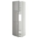 IKEA METOD МЕТОД, высокий шкаф д / холодильника / 2дверцы, белый / бодбинский серый, 60x60x200 см 894.673.49 фото thumb №1