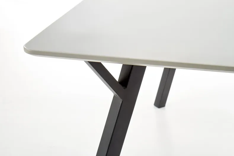 Стол кухонный HALMAR BALROG 140x80 см, каркас - черный, столешница - светло-серая фото №12