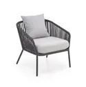 Садовий комплект HALMAR ROCCA (диван + два крісла + столик), темно-сірий / світло-сірий фото thumb №7