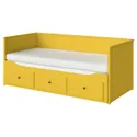 IKEA HEMNES ХЕМНЕС, кушетка, 3 шухляди/2 матраци, жовтий/ОФЙЕЛЛ жорсткий, 80x200 см 595.598.64 фото thumb №1