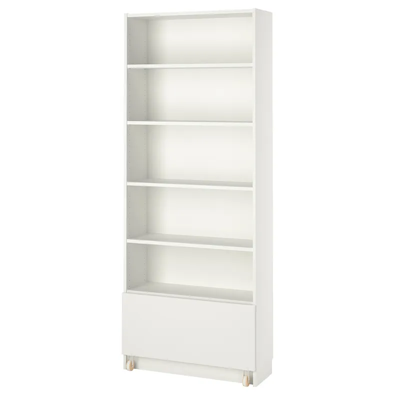 IKEA BILLY БИЛЛИ, стеллаж с ящиком, белый, 80x30x202 см 394.838.08 фото №1