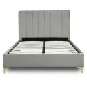 Кровать двуспальная бархатная MEBEL ELITE MARCELO Velvet, 140x200 см, серый фото thumb №6