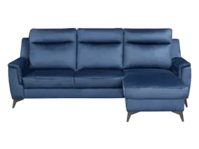 BRW Угловой диван-кровать Leo с ящиком для хранения велюр синий, Monoli 77 Navy NA-LEO-2F_REC/BK-TK1_AB0F45 фото
