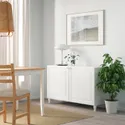 IKEA BESTÅ БЕСТО, комбинация для хранения с дверцами, белый / Смевикен / Каббарп белый, 120x42x74 см 393.848.70 фото thumb №6