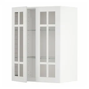 IKEA METOD МЕТОД, навесной шкаф / полки / 2стеклян двери, белый / Стенсунд белый, 60x80 см 094.607.90 фото