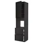 IKEA METOD МЕТОД / MAXIMERA МАКСІМЕРА, висока шафа для духовки+дверц / 2шухл, чорний / Лерхіттан, пофарбований у чорний колір, 60x60x240 см 694.626.30 фото