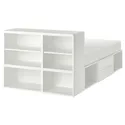 IKEA PLATSA ПЛАТСА, каркас кровати с 2 ящиками, белый / фонны, 142x244x103 см 993.029.18 фото thumb №1