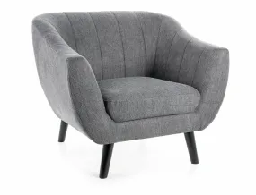 Крісло м'яке SIGNAL ELITE 1 Brego, тканина: темно-сірий / венге фото