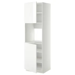 IKEA METOD МЕТОД, высок шкаф д / духовки / 2дверцы / полки, белый / Рингхульт белый, 60x60x200 см 494.606.32 фото