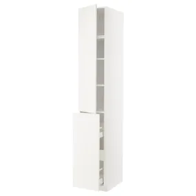 IKEA METOD МЕТОД / MAXIMERA МАКСИМЕРА, высокий шкаф / выдв секц / 3ящ / 1дв / 2плк, белый / белый, 40x60x240 см 594.590.44 фото