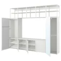 IKEA PLATSA ПЛАТСА, гардероб із 5 дверцятами, біле дзеркальне скло STRAUMEN/FONNES біле, 300x42x241 см 294.369.59 фото thumb №1