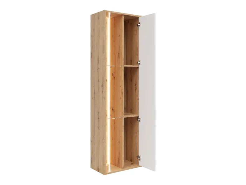 BRW Книжкова шафа Gap 52 см з дверцятами і полицями дуб ремісничий/білий, дуб ремісничий/білий SFW1D_A-DASN/BI фото №6