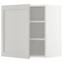 IKEA METOD МЕТОД, шафа навісна із полицями, білий / світло-сірий Lerhyttan, 60x60 см 194.572.40 фото thumb №1