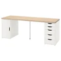 IKEA LAGKAPTEN ЛАГКАПТЕН / ALEX АЛЕКС, письмовий стіл, біла морилка / під дуб білий, 200x60 см 195.217.07 фото thumb №1