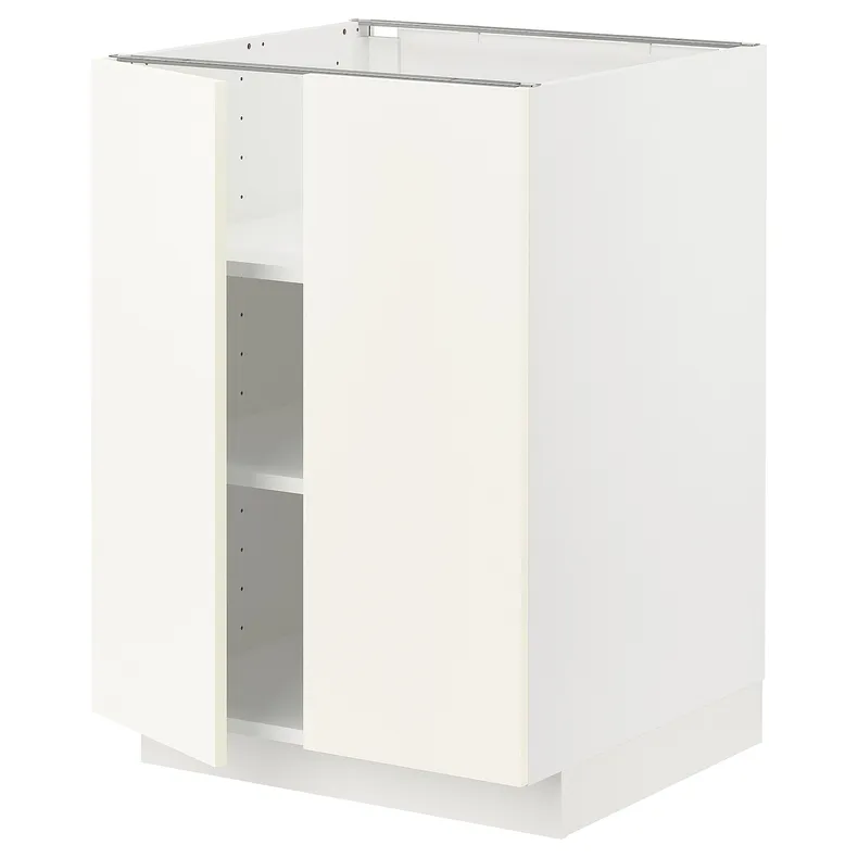 IKEA METOD МЕТОД, підлогова шафа з полицями / 2 дверцят, білий / ВАЛЛЬСТЕНА білий, 60x60 см 695.071.29 фото №1