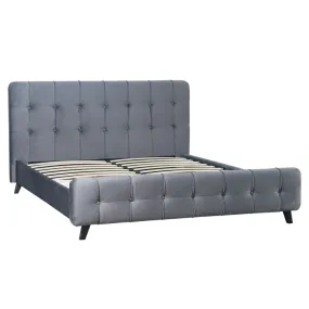 Ліжко двоспальне оксамитове MEBEL ELITE LINO Velvet, 160x200 см, Сірий фото