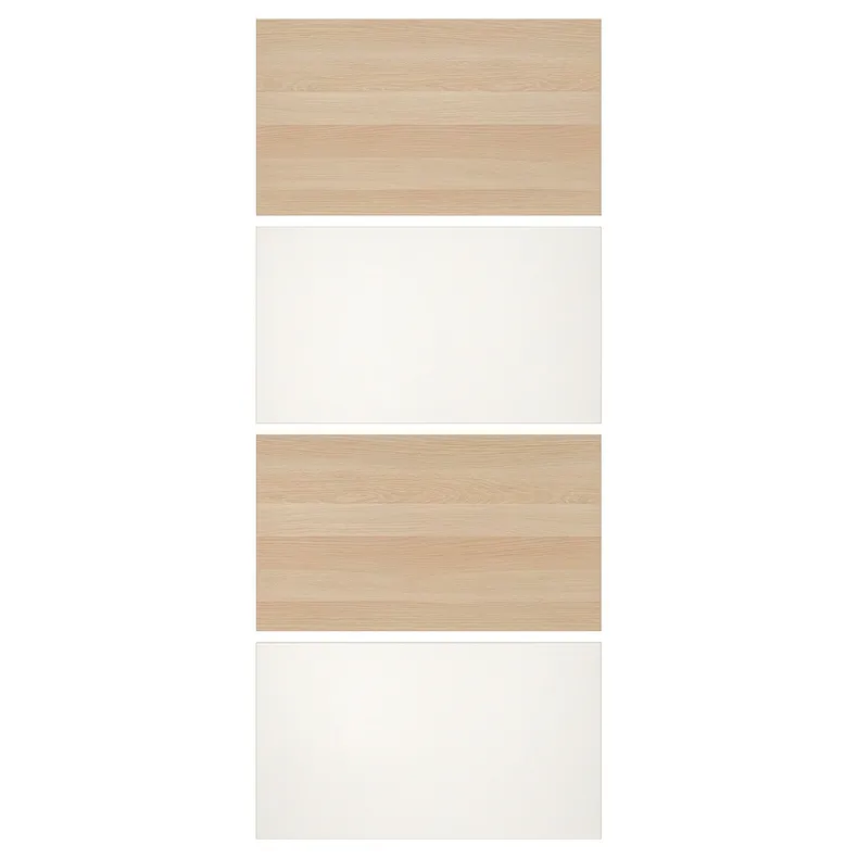 IKEA MEHAMN МЕХАМН, 4 панели д / рамы раздвижной дверцы, дуб, окрашенный в белый цвет, 100x236 см 804.211.86 фото №1