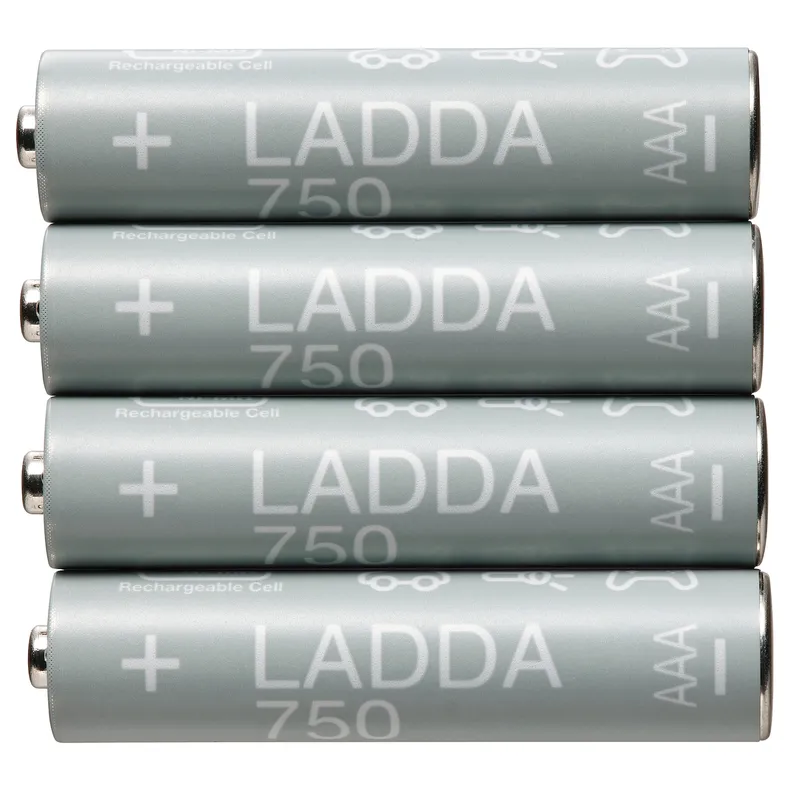 IKEA LADDA ЛАДДА, батарейка акумуляторна, HR03 AAA 1.2В, 750 мА/год 905.098.19 фото №1