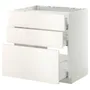 IKEA METOD МЕТОД / MAXIMERA МАКСИМЕРА, напольн шкаф / 3фронт пнл / 3ящика, белый / белый, 80x60 см 990.271.14 фото