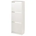 IKEA BISSA БІССА, шафа для взуття з 3 відділеннями, білий, 49x28x135 см 105.302.59 фото thumb №1