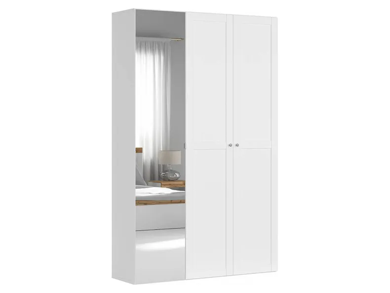 BRW Шкаф 3-х дверный Flex 150 см с зеркалом белый, белый/зеркальный SZAFA_ZESTAW_23-BI/BI/SZ фото №1