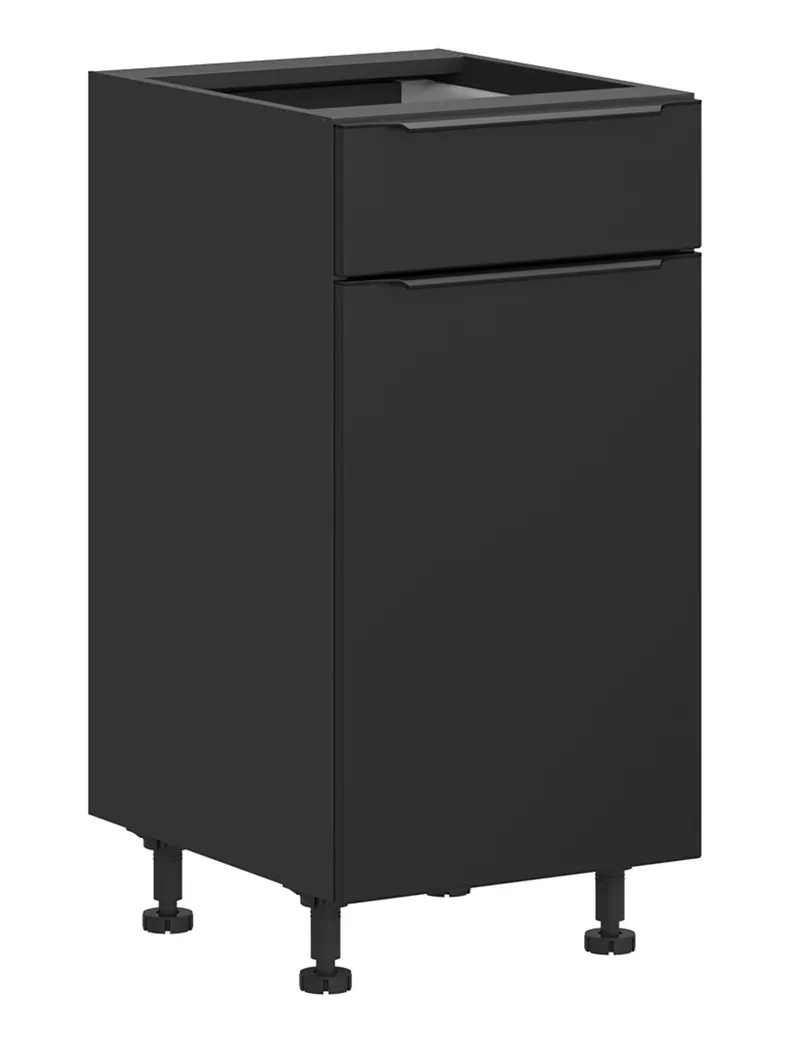 BRW Кухонный шкаф Sole L6 40 см левосторонний с ящиком soft-close черный матовый, черный/черный матовый FM_D1S_40/82_L/STB-CA/CAM фото №2
