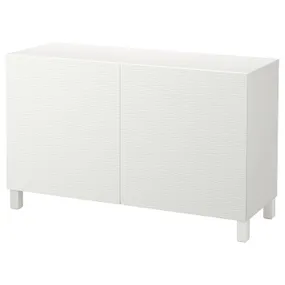 IKEA BESTÅ БЕСТО, комбинация для хранения с дверцами, белый / Лаксвикен / Стуббарп белый, 120x42x74 см 492.099.89 фото