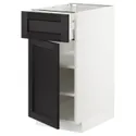 IKEA METOD МЕТОД / MAXIMERA МАКСИМЕРА, напольный шкаф с ящиком / дверцей, белый / Лерхиттан с черными пятнами, 40x60 см 594.628.81 фото thumb №1