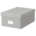 IKEA HOVKRATS ХОВКРАТС, коробка с крышкой, светло-серый, 23x32x14 см 305.486.87 фото thumb №1