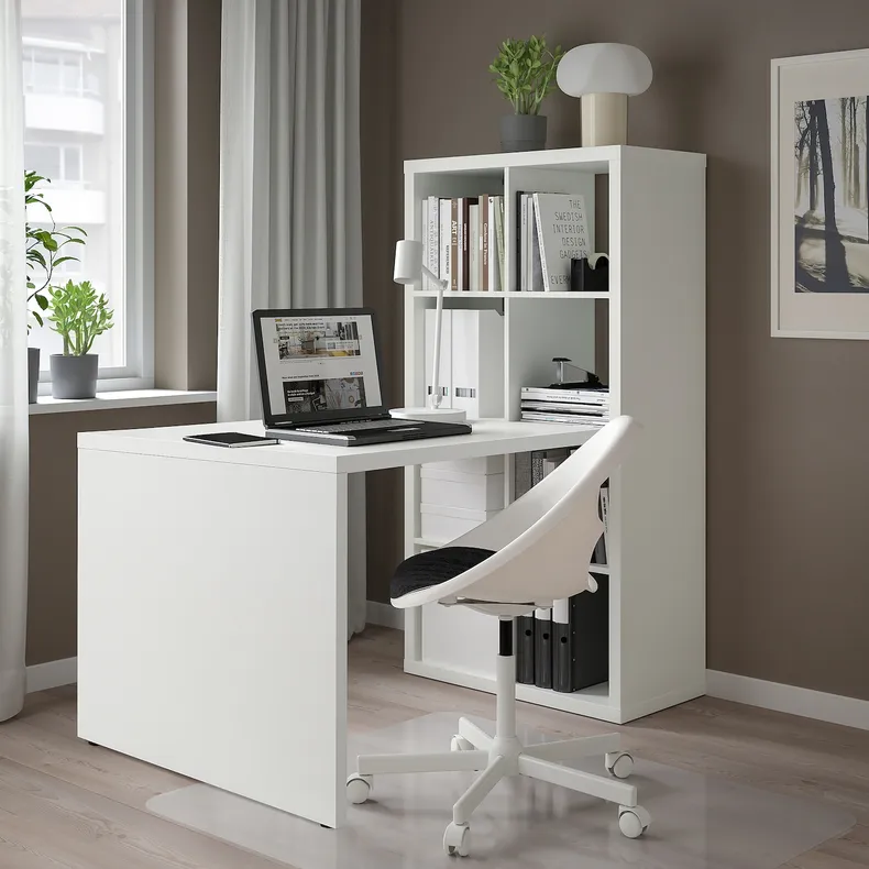 IKEA KALLAX КАЛЛАКС, письмовий стіл, комбінація, білий, 77x154x147 см 195.135.66 фото №2