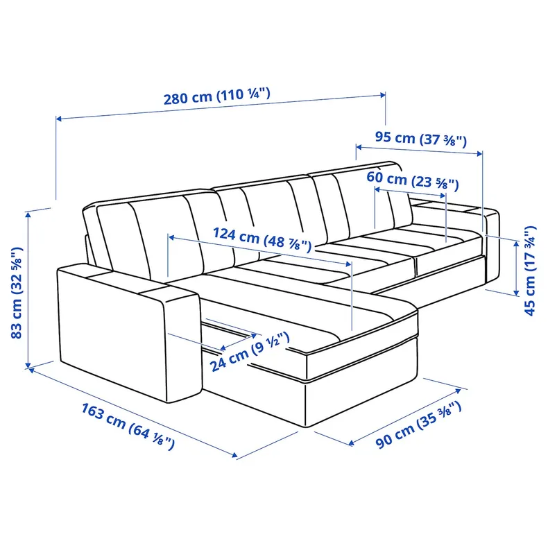 IKEA KIVIK КИВИК, 3-местный диван с козеткой, Талмира темно-зеленая 794.848.20 фото №8