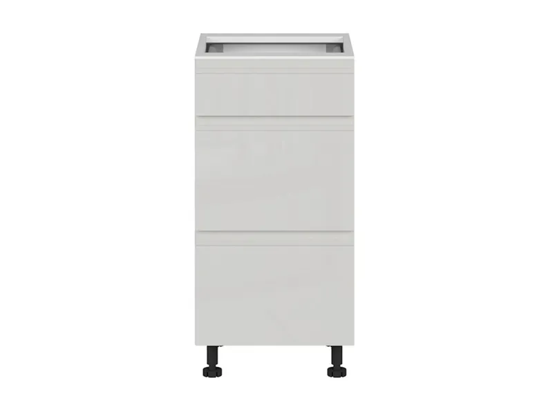 BRW Кухонный цокольный шкаф Sole 40 см с ящиками soft-close светло-серый глянец, альпийский белый/светло-серый глянец FH_D3S_40/82_2STB/STB-BAL/XRAL7047 фото №1