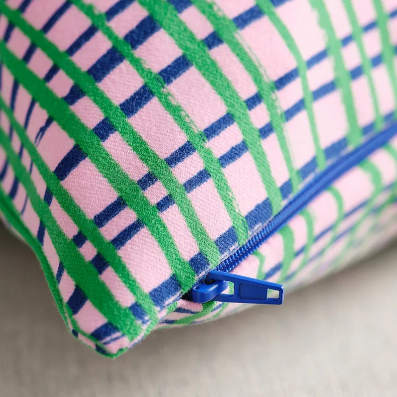 IKEA HAMNKRASSING ХАМНКРАССІНГ, чохол на подушку, рожевий/синій зелений, 50x50 см 305.827.99 фото №4